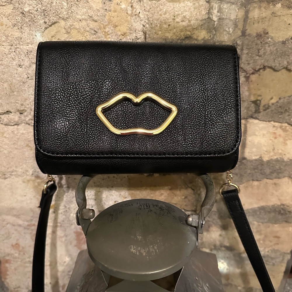 Betsey Johnson Lip Cut Out Crossbody